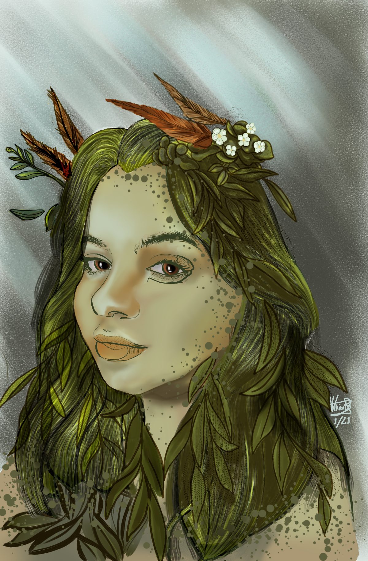 Autorretrato ilustrado de Vivian Boscán